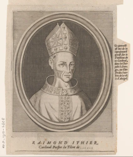 Portret van Raimond Ithier by Etienne Picart, print, 1660