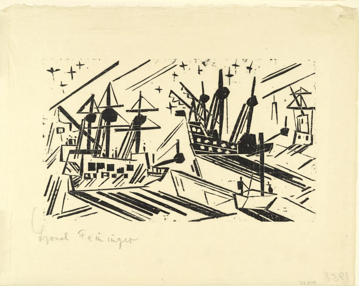 Ships and Stars (Schiffe und Sterne) by Lyonel Feininger, print, 1919