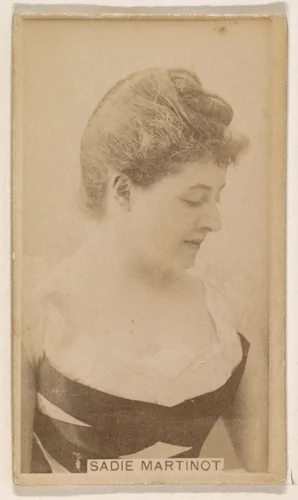 Sadie Martinot, from the Actresses series (N245) issued by Kinney Brothers to promote Sweet Caporal Cigarettes by Kinney Brothers Tobacco Company, photograph, 1890