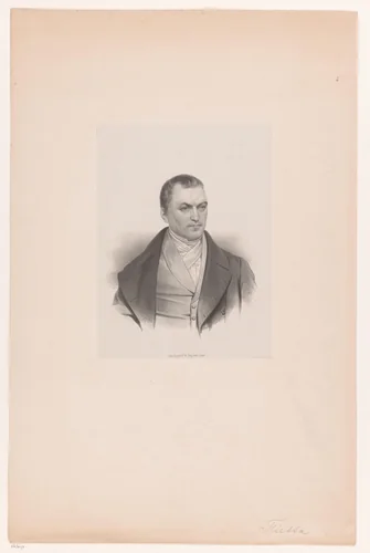Portret van een onbekende man by anonymous, print, 1841-1844