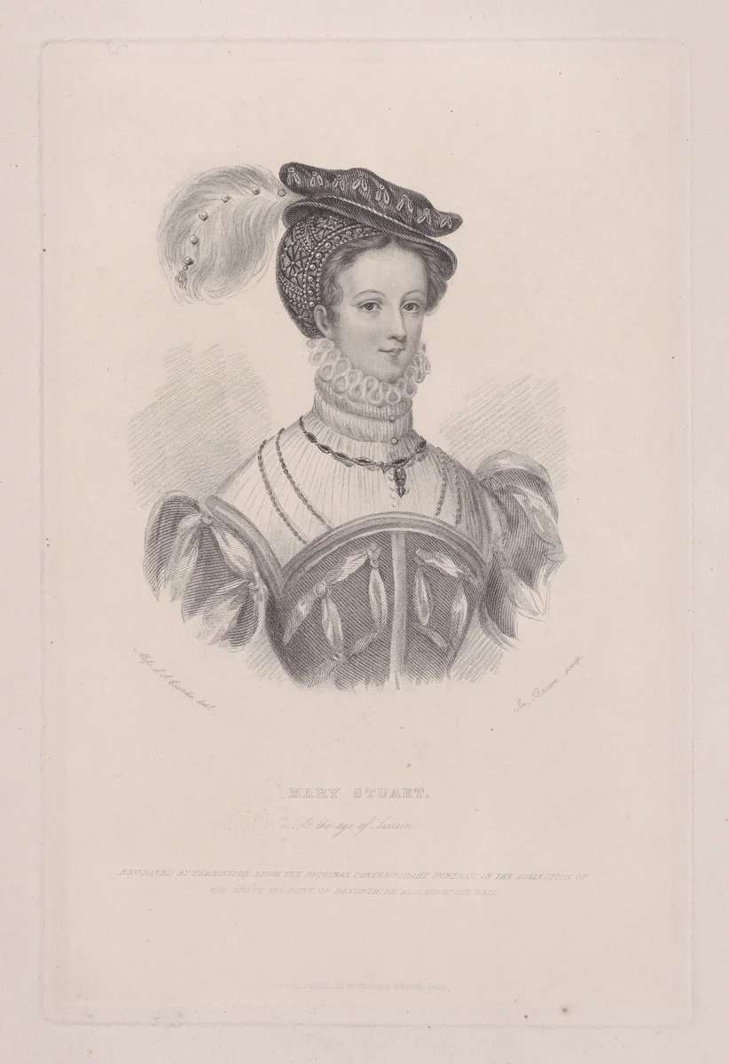 Mary Stuart, At the age of Sixteen (from Memoirs of Eminent Englishwomen) by Joseph Brown, print, 1844