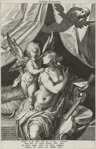 Allegorie op de bedrieglijke liefde by Unknown, print, 1591