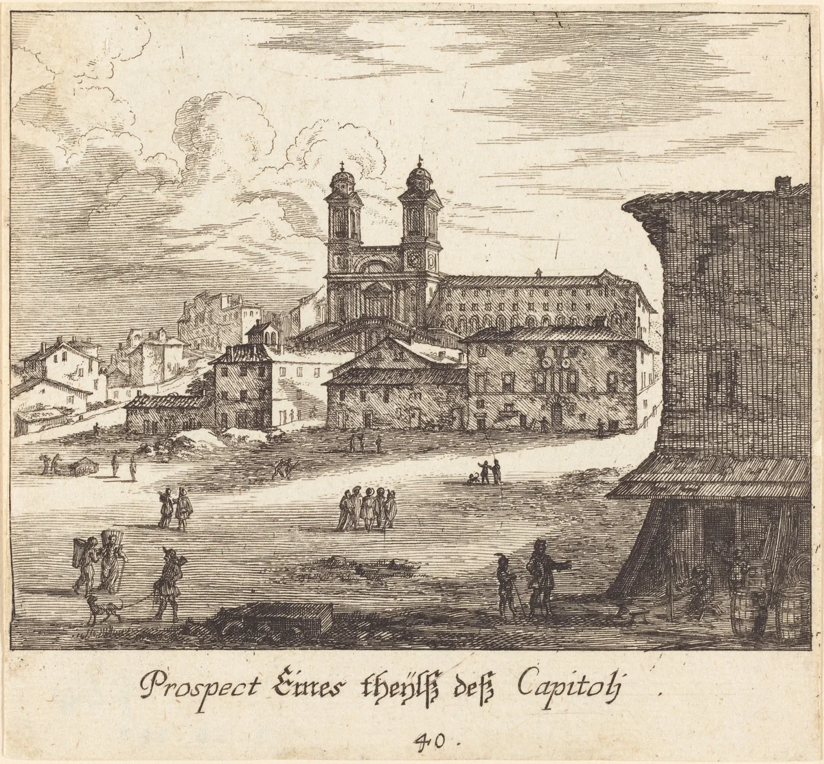 City View by Melchior Küsel; Johann Wilhelm Baur, print, 1681