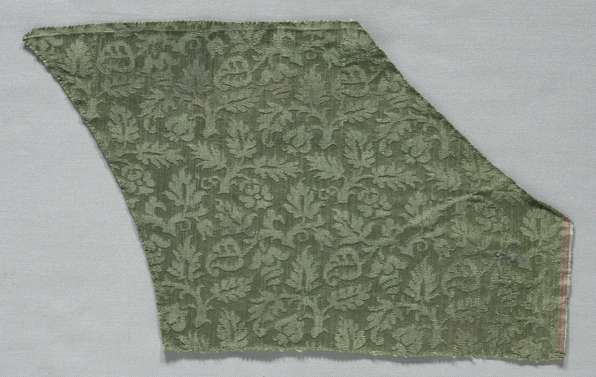 Silk Damask Fragment by Unknown, textile, 1500-1599