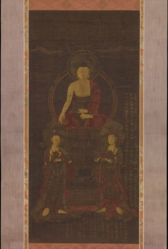 Shakyamuni triad by Unidentified Artist, painting, 1565
