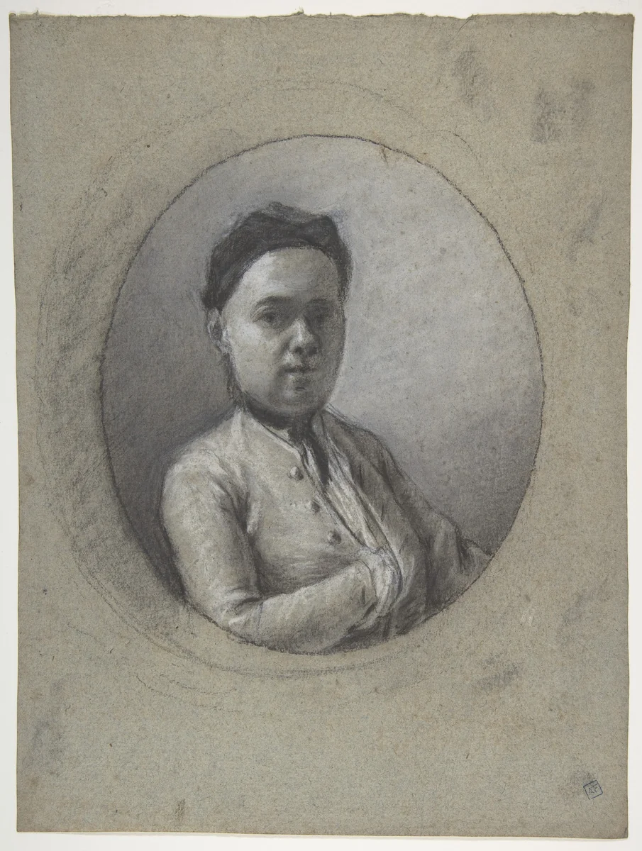 Portrait of a Man in a Cap by Bartolommeo Nazari, drawing, 1699-1758