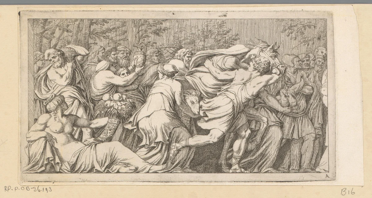 Processie van smekelingen by Giovanni Battista Galestruzzi, print, 1656