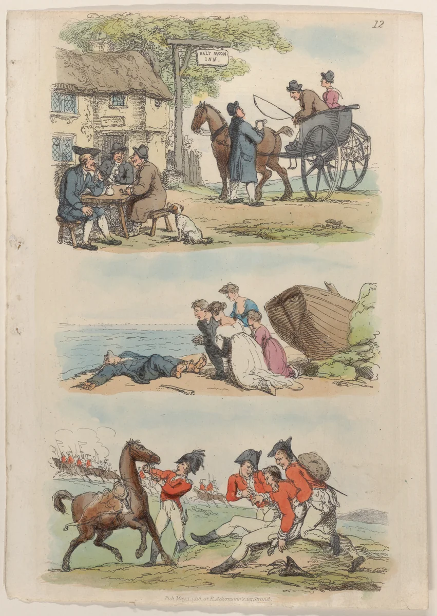 Plate 12, from "World in Miniature" by Thomas Rowlandson, print, 1816