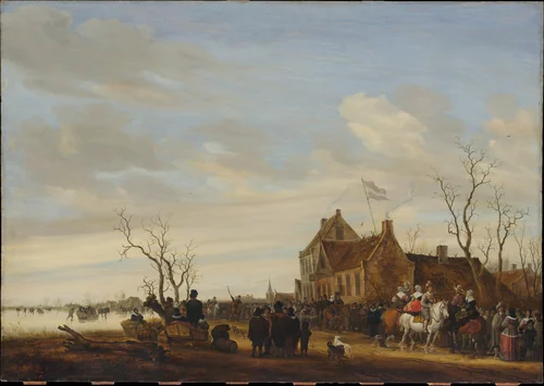 Drawing the Eel by Salomon van Ruysdael, painting, 1650-1653