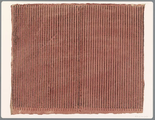 Blad met verticale banenpatroon van pijltjesmotief by anonymous, print, 1750-1950