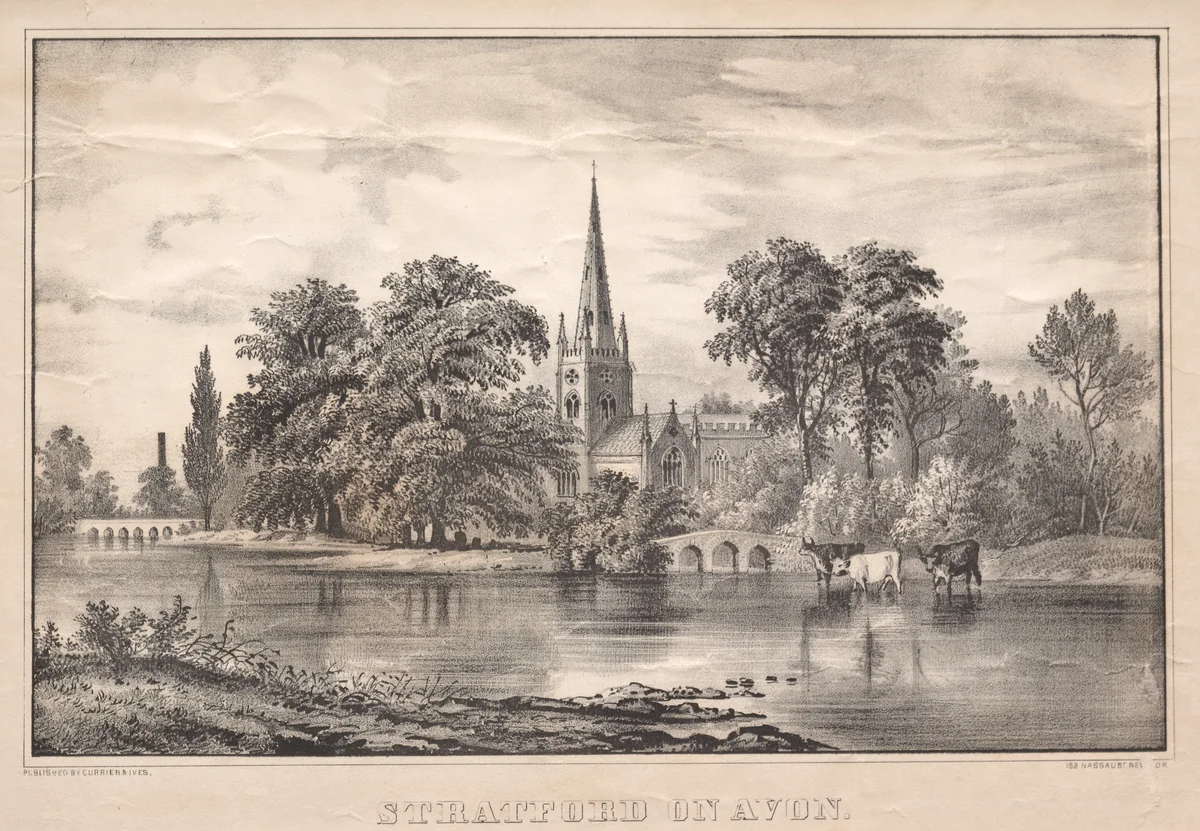 Stratford on Avon by James Merritt Ives, print, 1856