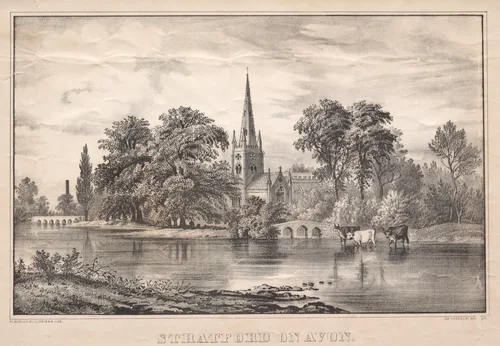 Stratford on Avon by James Merritt Ives, print, 1856