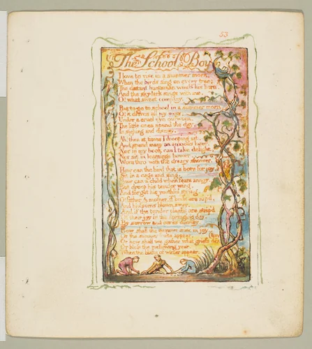 Songs of Experience: The School Boy by William Blake, print, 1789-1825