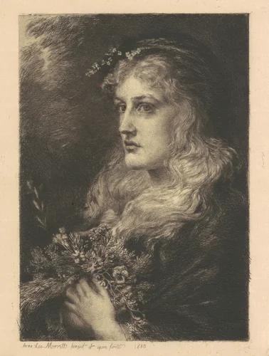 Ophelia by Anna Lea Merritt, print, 1880
