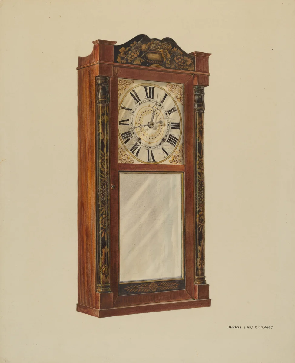 Mantel Clock by Francis Law Durand, index of american design, 1938