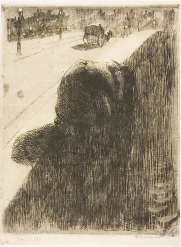 Suicide, plate eleven from Woman by Albert Besnard, print, 1886