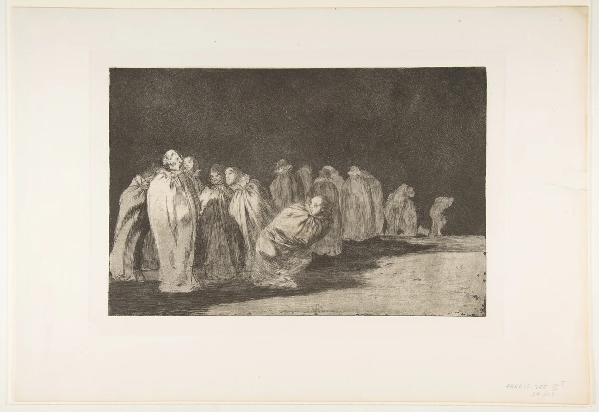 Men in Sacks, from "The Disparates" (Follies / Irrationalities) by Goya, print, 1810-1820