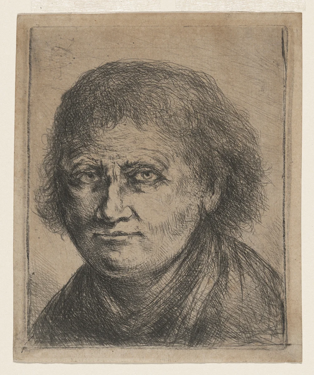 Portrait of a Man Turned to the Left by Jan Chalon, print, 1783-1793