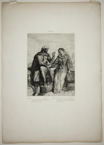 She Thank'd Me, plate two from Othello by Théodore Chassériau, print, 1844