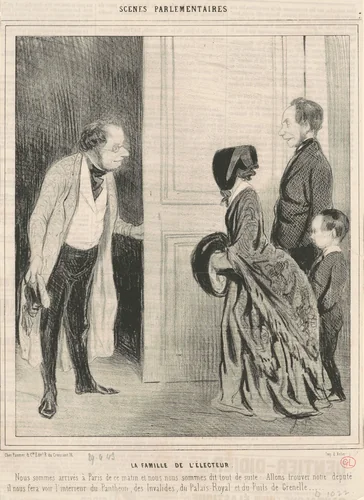 La famille de l'électeur by Honoré Daumier, print, 1843