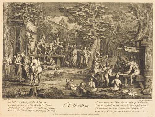 L'Education (Education) by Claude Gillot, print, 1673-1722