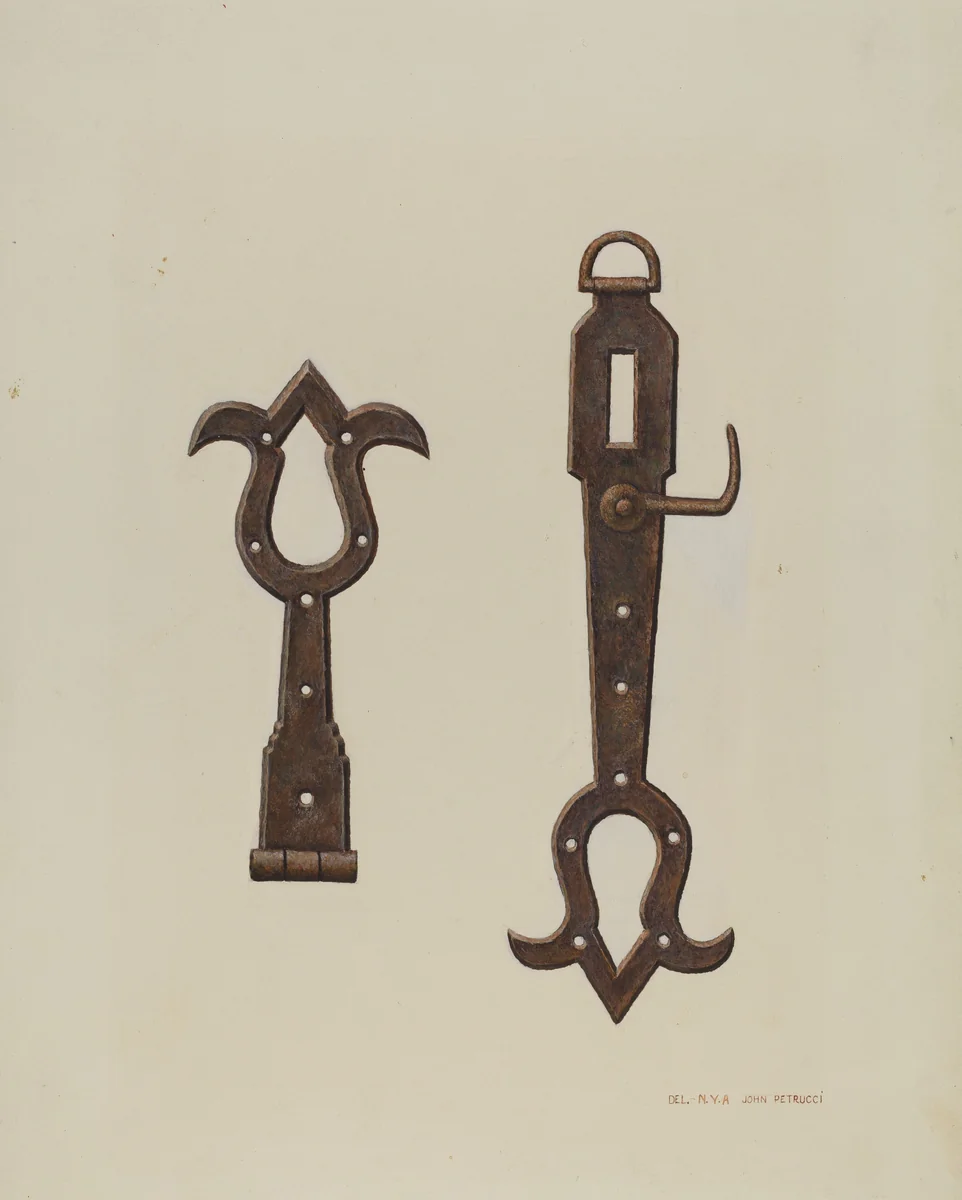 Conestoga Hasp and Hinge by John Petrucci, index of american design, 1938