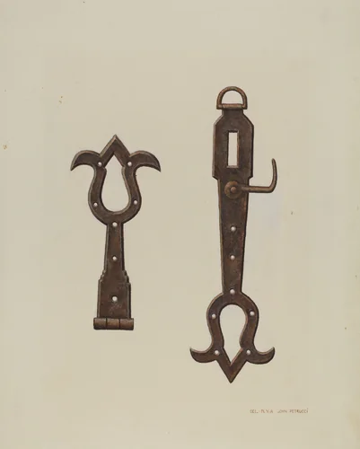 Conestoga Hasp and Hinge by John Petrucci, index of american design, 1938