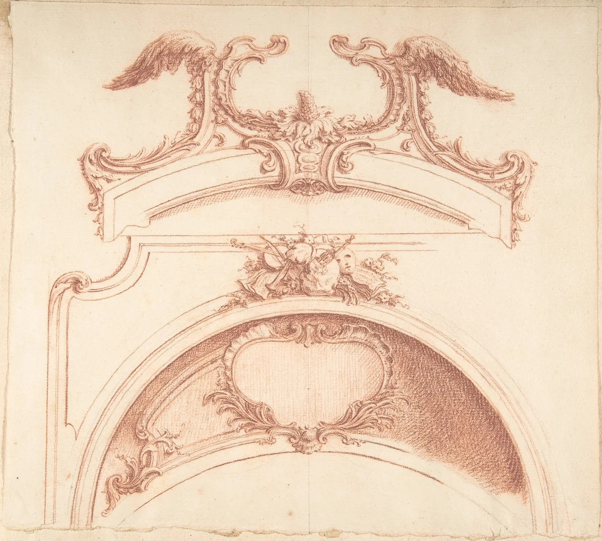 Preparatory Studies for Plates 90 and 91 of "Maisons de plaisance," Volume II by Jacques François Blondel, drawing, 1715-1774