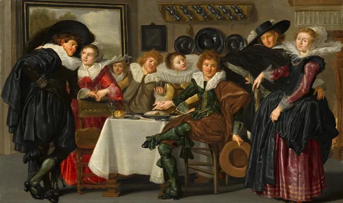 Merry Company by Dirck Hals, painting, 1633