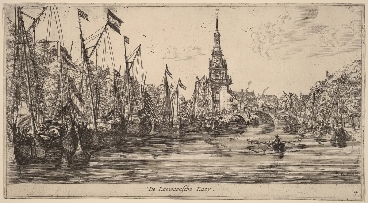 Roowaensche Quay (De Roowaensche Kaey) by Reinier Nooms, print, 1623-1667