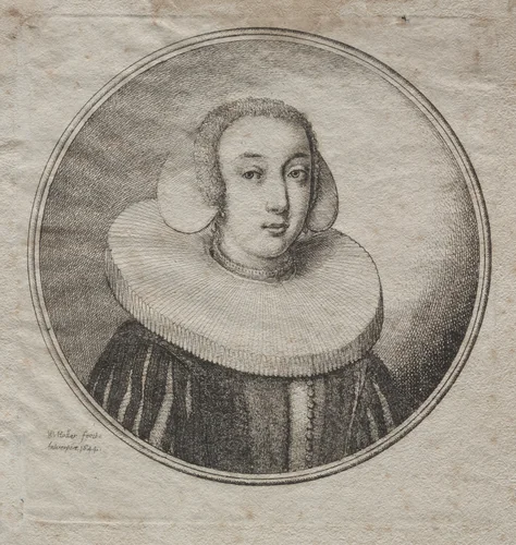 Woman with a Millstone Ruff by Wenceslaus Hollar, print, 1644