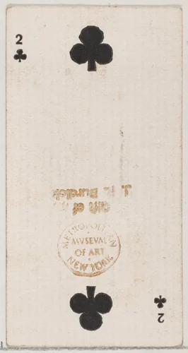 Two of Clubs (black), from the Playing Cards series (N84) for Duke brand cigarettes by W. Duke, Sons & Co., print, 1888