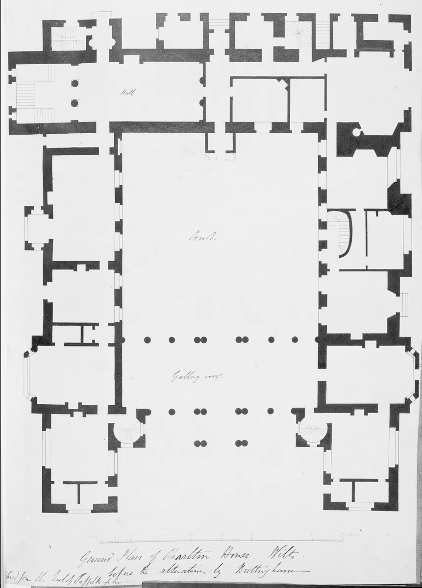 Ground Floor Plan, Charlton House, Wiltshire by Matthew Brettingham, drawing, 1750-1772