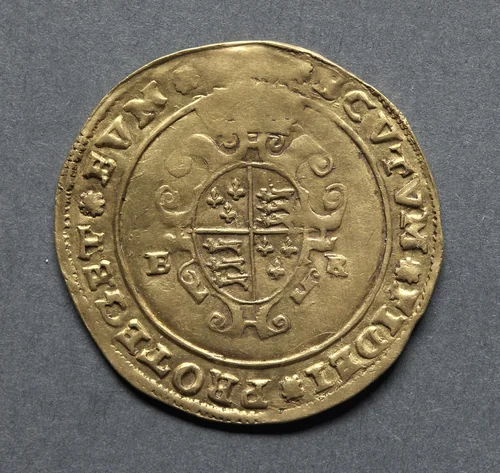 Half Sovereign: Crowned Royal Arms by Unknown, metalwork, 1549-1550