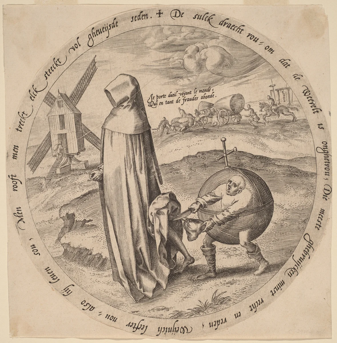 The Misanthrope Robbed by the World by Johan Wierix
Pieter Bruegel the Elder, print, 1563-1573