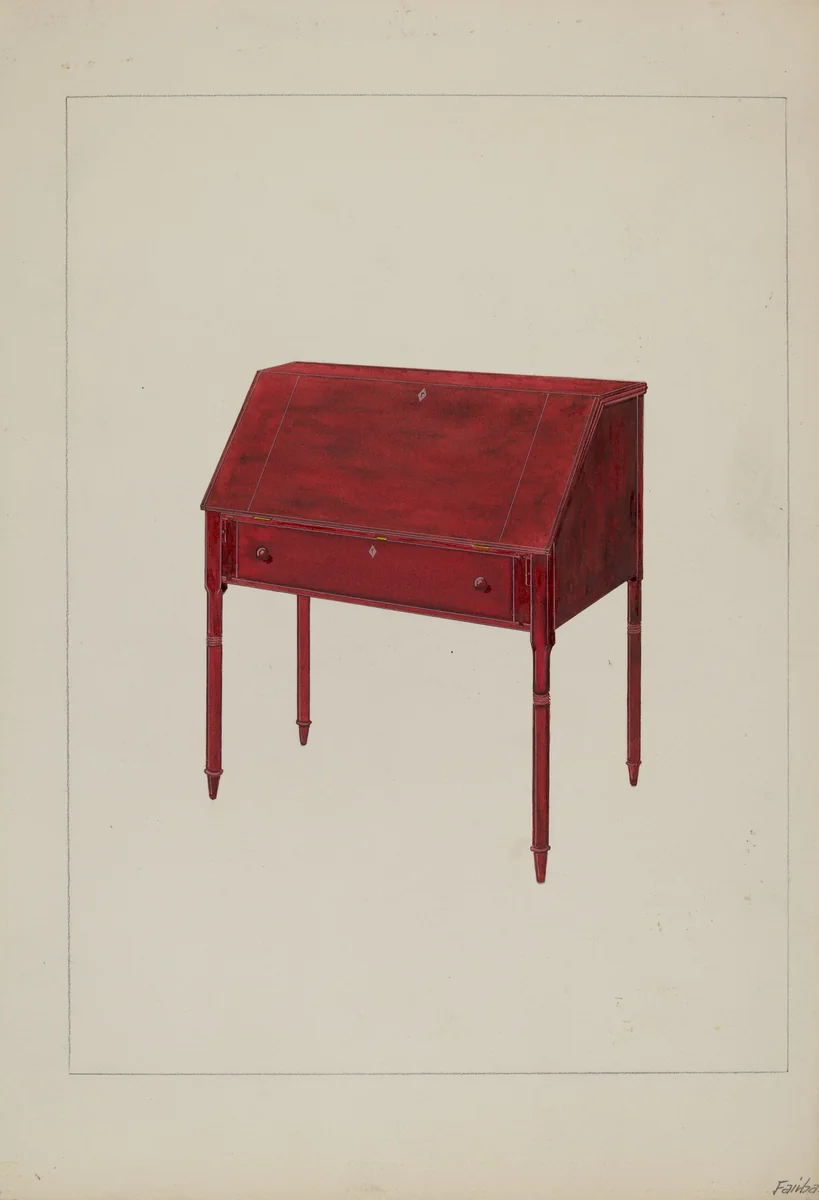 Desk by George Fairbanks, index of american design, 1937