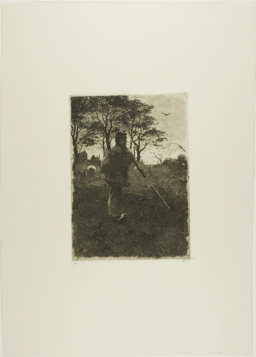 Sheepherder by Willem Witsen, print, 1880-1890