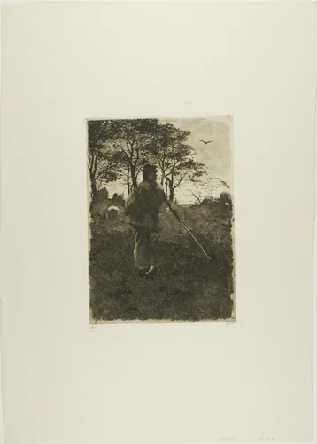 Sheepherder by Willem Witsen, print, 1880-1890