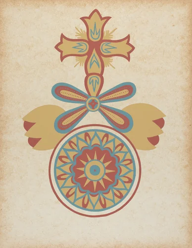 Santa Barbara Mission Doorway Design from the portfolio "Decorative Art of Spanish California" by American 20th Century, index of american design, 1935-1942