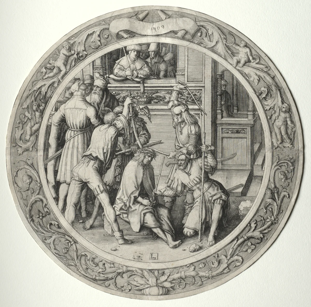 The Round Passion: Christ Crowned with Thorns by Lucas van Leyden, print, 1509