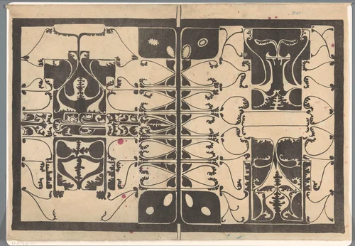 Omslag met gestileerde plantmotieven by Carel Adolph Lion Cachet, print, 1900