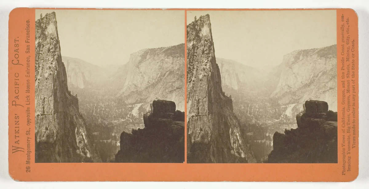 Looking Down the Valley from Union Point, Yosemite, from the series "Watkins' Pacific Coast" by Carleton Watkins, photograph, 1861-1876