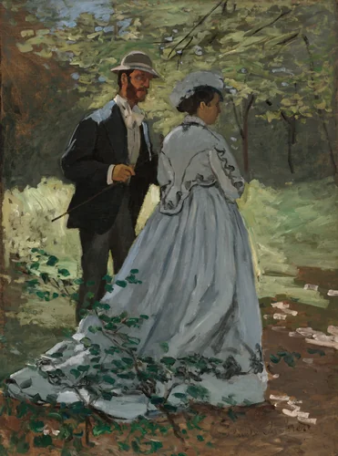 Bazille and Camille (Study for "Déjeuner sur l'Herbe") by Claude Monet, painting, 1865