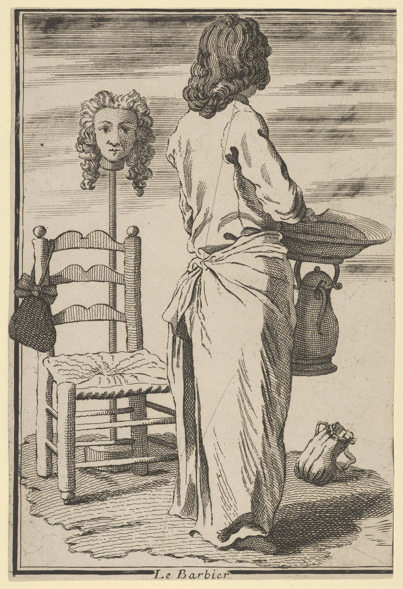 The Barber by anonymous, print, 1742-1842