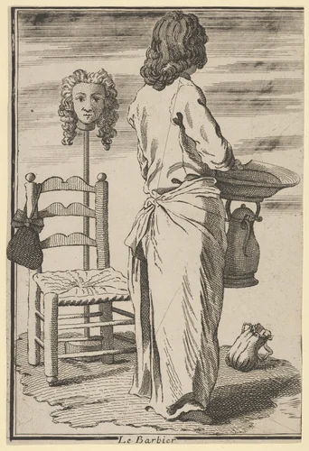 The Barber by anonymous, print, 1742-1842