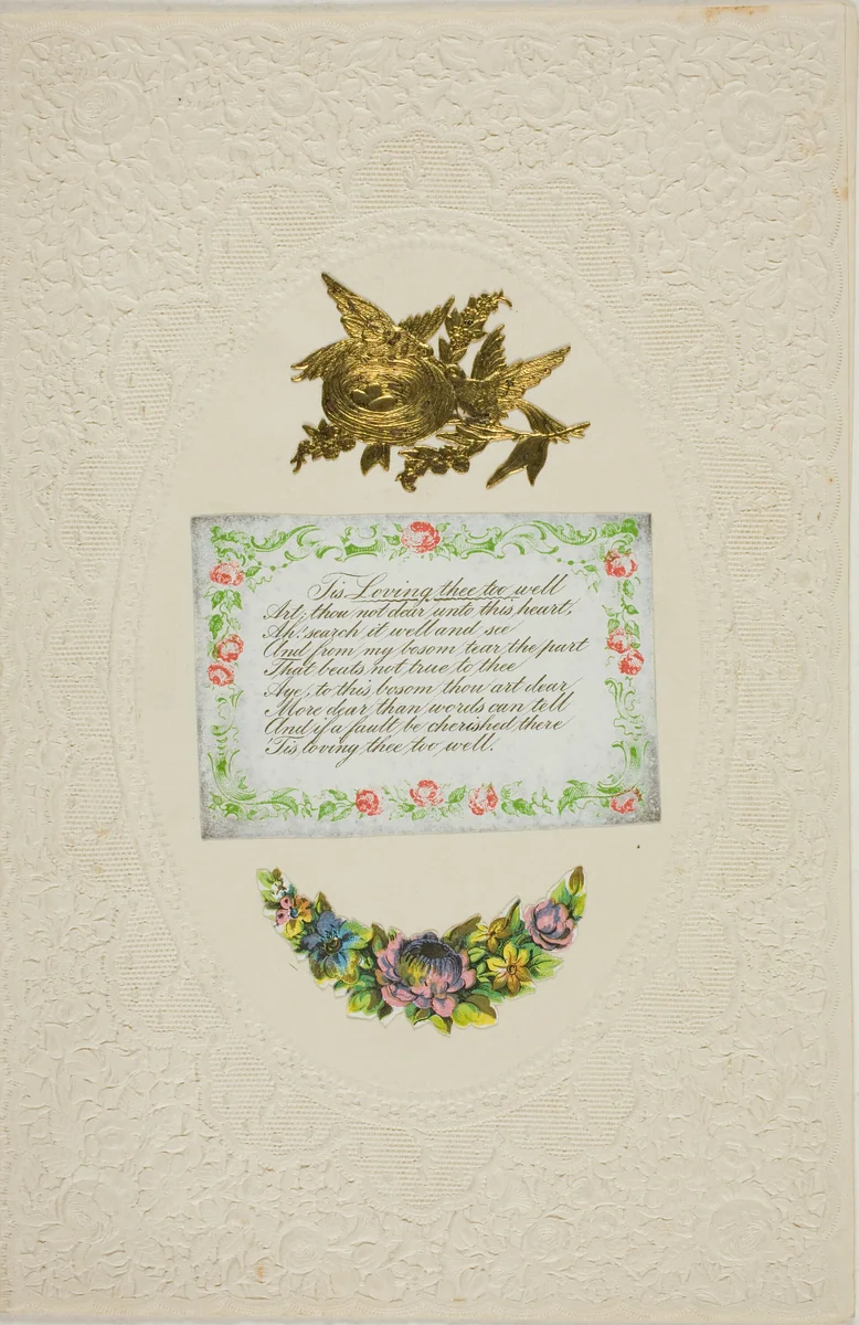 Tis Loving Thee Too Well (valentine) by Joseph Mansell, other, 1845-1855