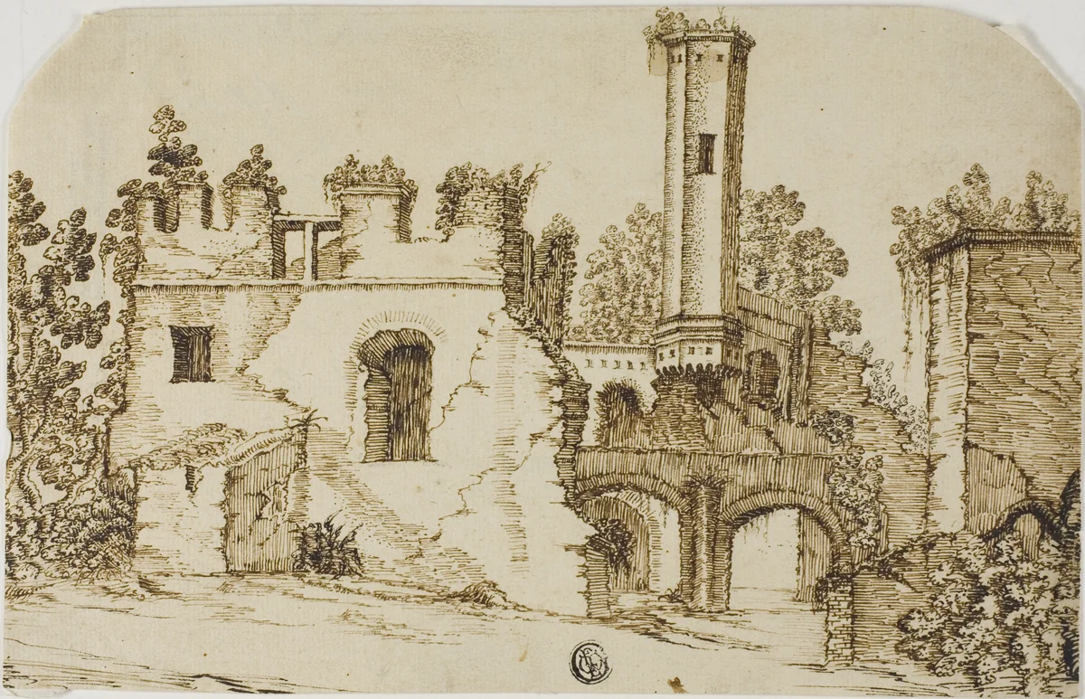 Ruins of Castle by Ercole Bazicaluva
Remigio Cantagallina, drawing, 1620-1661