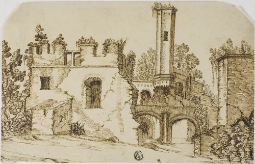 Ruins of Castle by Ercole Bazicaluva
Remigio Cantagallina, drawing, 1620-1661