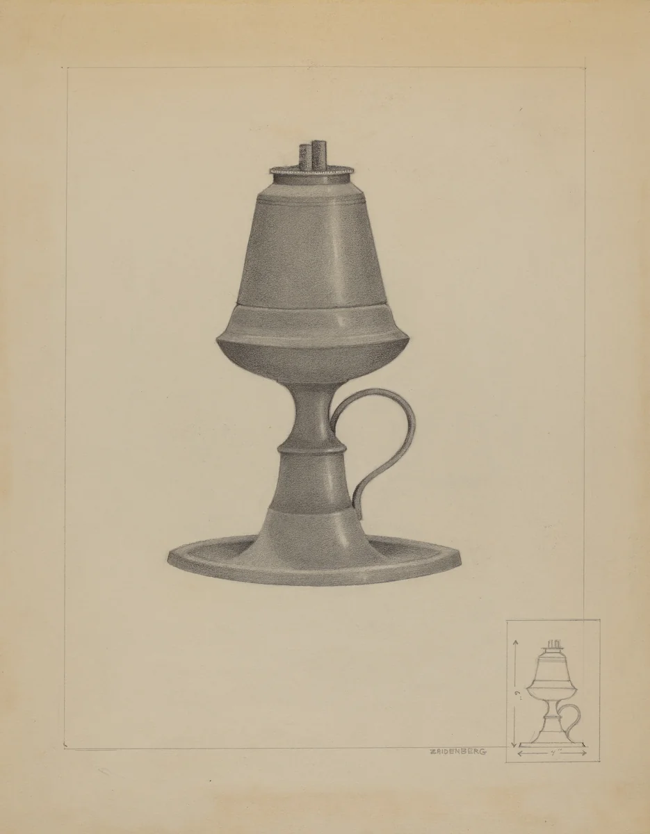 Lamp by Arthur Zaidenberg, index of american design, 1936