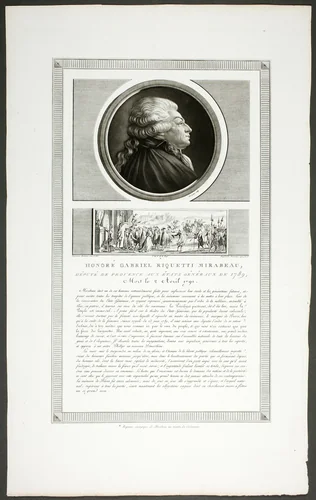 Honoré Gabriel Riquetti Mirabeau, Deputy of the Provence Region, from the series Tableaux historiques de la révolution française by Jean Duplessi-Bertaux, print, 1798-1804